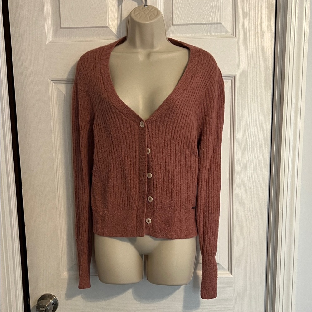 Abercrombie & fitch Women's Ribbed Button-Up Sweater sz m